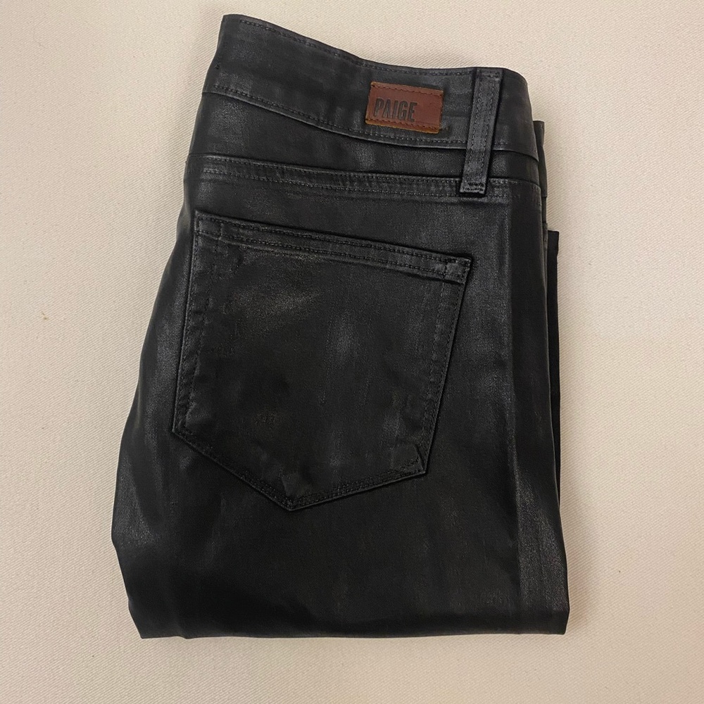 PAIGE leather coated jean size 28